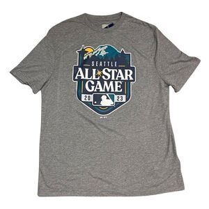 Majestic 2023 MLB Seattle All Star Game Logo T-Shirt Gray | NWT Size Large